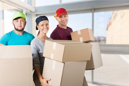 Packing boxes and furniture prepared for removals in Wimbledon